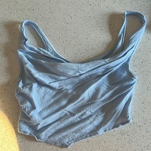 Blue princess polly cowel neck crop top